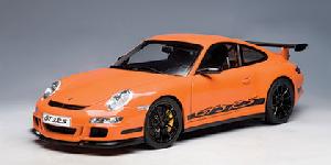 porsche 997 gt3 rs orange avec bande noir
